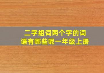 二字组词两个字的词语有哪些呢一年级上册