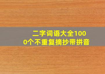 二字词语大全1000个不重复摘抄带拼音