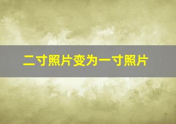 二寸照片变为一寸照片