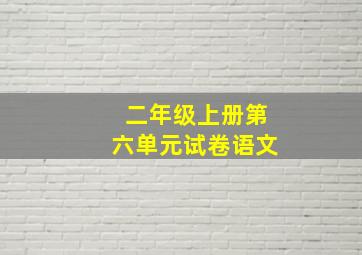 二年级上册第六单元试卷语文