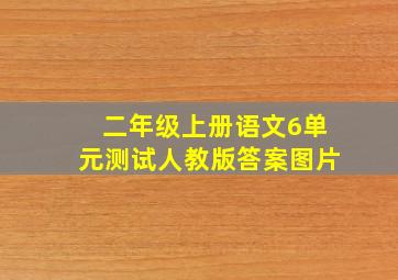 二年级上册语文6单元测试人教版答案图片