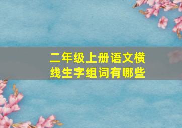 二年级上册语文横线生字组词有哪些