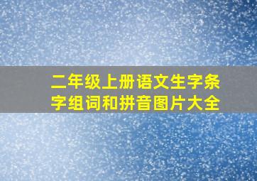 二年级上册语文生字条字组词和拼音图片大全