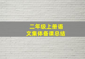 二年级上册语文集体备课总结