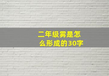 二年级雾是怎么形成的30字