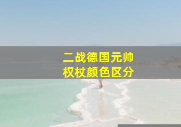 二战德国元帅权杖颜色区分