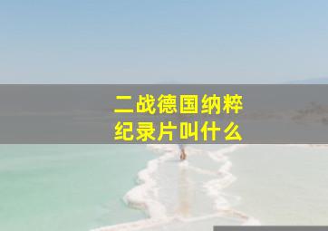 二战德国纳粹纪录片叫什么