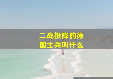 二战投降的德国士兵叫什么