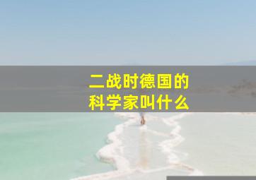 二战时德国的科学家叫什么