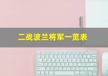 二战波兰将军一览表