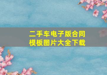 二手车电子版合同模板图片大全下载