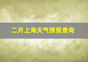 二月上海天气预报查询