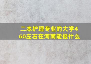 二本护理专业的大学460左右在河南能报什么