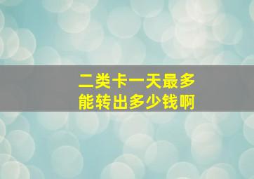 二类卡一天最多能转出多少钱啊