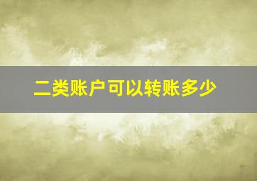 二类账户可以转账多少