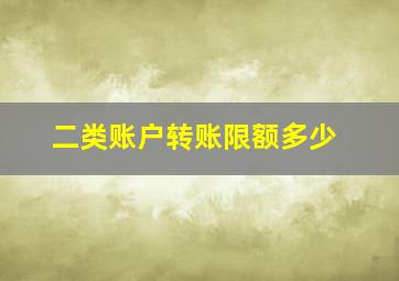 二类账户转账限额多少