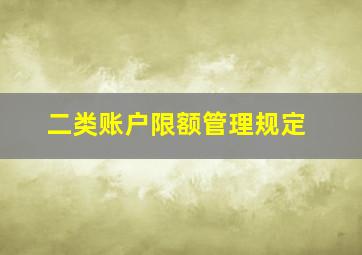 二类账户限额管理规定