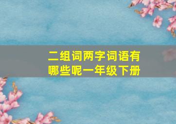 二组词两字词语有哪些呢一年级下册