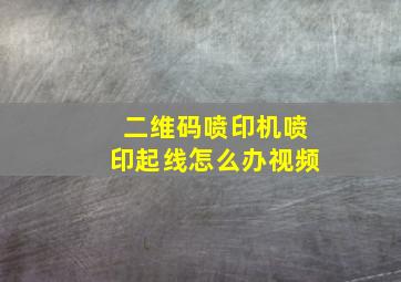 二维码喷印机喷印起线怎么办视频