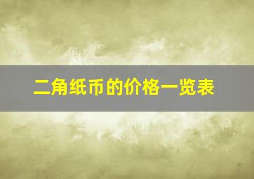 二角纸币的价格一览表