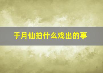 于月仙拍什么戏出的事