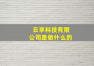 云享科技有限公司是做什么的