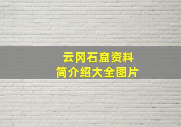 云冈石窟资料简介绍大全图片