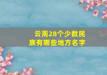 云南28个少数民族有哪些地方名字