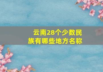 云南28个少数民族有哪些地方名称