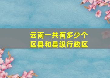 云南一共有多少个区县和县级行政区