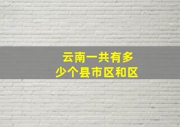 云南一共有多少个县市区和区