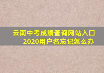 云南中考成绩查询网站入口2020用户名忘记怎么办