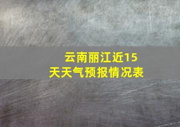 云南丽江近15天天气预报情况表