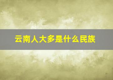 云南人大多是什么民族