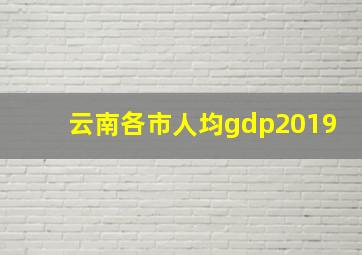 云南各市人均gdp2019