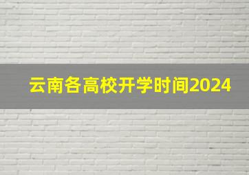 云南各高校开学时间2024