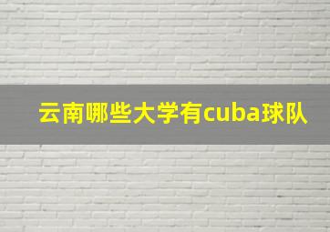 云南哪些大学有cuba球队