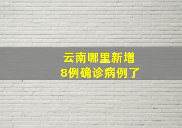 云南哪里新增8例确诊病例了