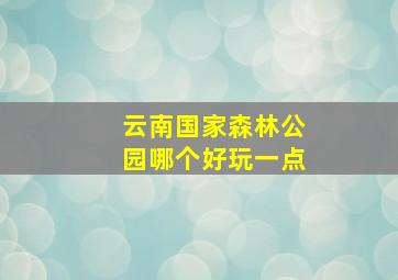 云南国家森林公园哪个好玩一点