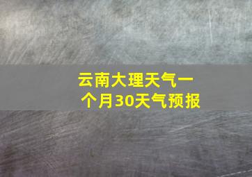 云南大理天气一个月30天气预报