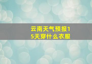 云南天气预报15天穿什么衣服