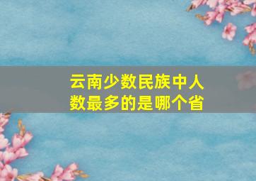 云南少数民族中人数最多的是哪个省