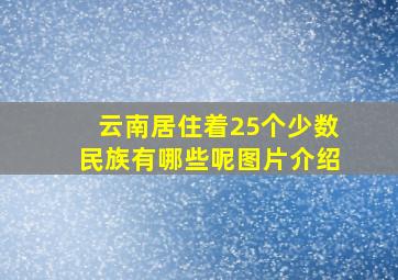 云南居住着25个少数民族有哪些呢图片介绍