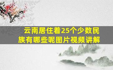 云南居住着25个少数民族有哪些呢图片视频讲解