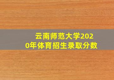 云南师范大学2020年体育招生录取分数