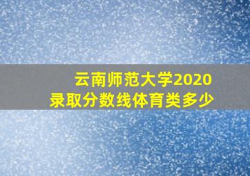 云南师范大学2020录取分数线体育类多少