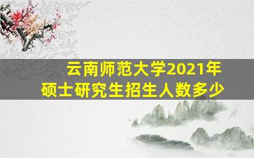 云南师范大学2021年硕士研究生招生人数多少