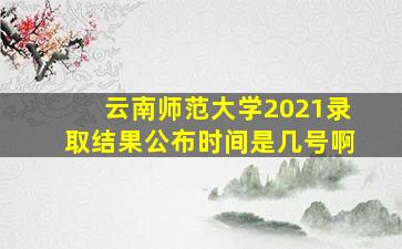 云南师范大学2021录取结果公布时间是几号啊