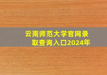 云南师范大学官网录取查询入口2024年