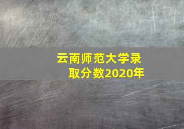 云南师范大学录取分数2020年